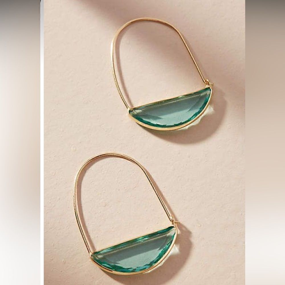 Green crystal earrings #550 - Picture 1 of 6